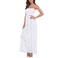 thumbnail image 5 of HDE Women's Strapless Maxi Dress Bohemian Sundress White 4X, 5 of 6