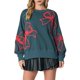 thumbnail image 1 of Sudadera con Cuello Redondo, Larga y Lazo para Mujer, Estilo Informal, Estilo Farol, Estilo Otoño, Estilo Y2k Verde L, 1 of 8
