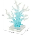 thumbnail image 3 of 8" x 9" Blue Glass Ombre Coral Sculpture with Clear Square Base, by DecMode, 3 of 9
