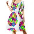 thumbnail image 3 of ¡Flores al poder! Vestido de manga corta, vestidos de verano para mujer, vestidos de verano, vestido largo de verano para mujer., 3 of 7