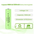 thumbnail image 2 of Pilas recargables Fuspower Ni-MH AA 1,2 V 1200 mAh (paquete de 8), 2 of 8