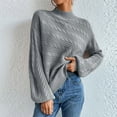 thumbnail image 2 of Byworldtasic Womens Sweaters Women's Fall Oversized Pullover Sweaters Casual Crewneck Long Sleeve Chunky Cable Knit Tops Winter Tops Gray, 2 of 3