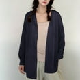 thumbnail image 6 of WRKEKC Women's Summer Fashion Casual Solid Color Lightweight Hooded Long Sleeve Open Front Cardigan Top for Women Daily Wear Trendy Outfits, 6 of 7