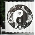 thumbnail image 4 of Ambesonne Ying Yang Shower Curtain, Stars Moon Night Sky, 69"Wx70"L, Black and White, 4 of 5
