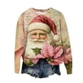 thumbnail image 3 of Mifsaly Plus Size Christmas Sweatshirts for Women Oversized Xmas Santa Print Vintage Pullover Tops Long Sleeve Crewneck Loose Shirts Merry and Bright Festival Party Blouse 2025 Holiday Funny Gifts, 3 of 3