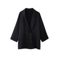 thumbnail image 5 of Traje de Pantalón liso para mujer, abrigo holgado de manga larga con muescas y doble botonadura, pantalones con cordones, conjuntos elegantes para mujer, novedad de primavera 2024, 5 of 5