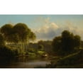 thumbnail image 3 of Ferdinand Richardt 14x11 Black Modern Framed Museum Art Print Titled - Boating on the Susquehanna, 3 of 5