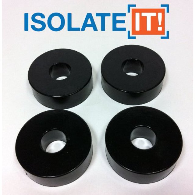 Isolate It: Laveuse Isolante à Vibration Sorbothane 30 Dur (0.5 Pouces ID - 1.5 Pouces OD - 0.5 Pouces Épais) - Lot de 4