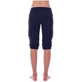 thumbnail image 3 of Women's High Waisted Capri Joggers Stretch Breathable Casual Daily Cropped Trousers with Convenient Pockets Navy XL, 3 of 4