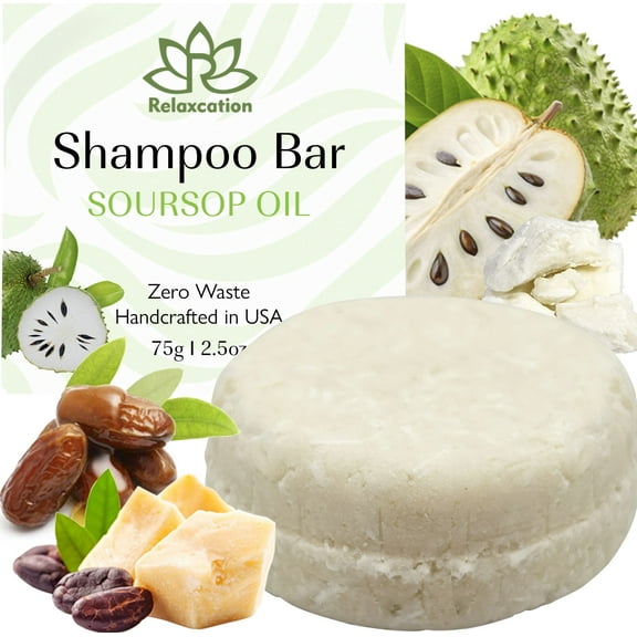 Relaxcation Soursop Oil Shampoo Bar, Solid, Moisturizing & Nourishing, 2.5 oz