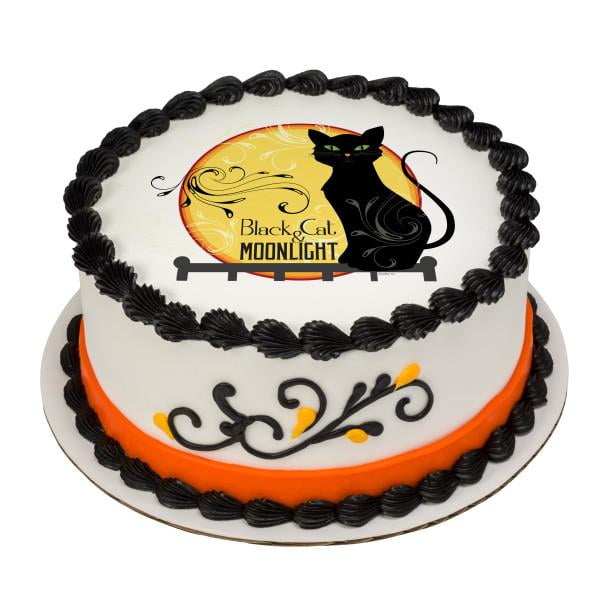 Black Cat Edible Cake Topper Image Walmart Com