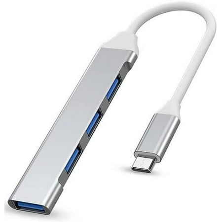USB Hub 4-Port USB Hub Ultra-Slim Data USB Splitter Portable Aluminum Alloy Mini USB Hub Extensions Applicable for Laptop, MacBook, Mac Mini/Pro, Surface, Notebook PC (USB-C)
