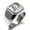 Silver, variant on Stainless Steel Letter D Initial Royal Monogram Engraved Engraved Square Flat Top Biker Style Polished Signet Ring