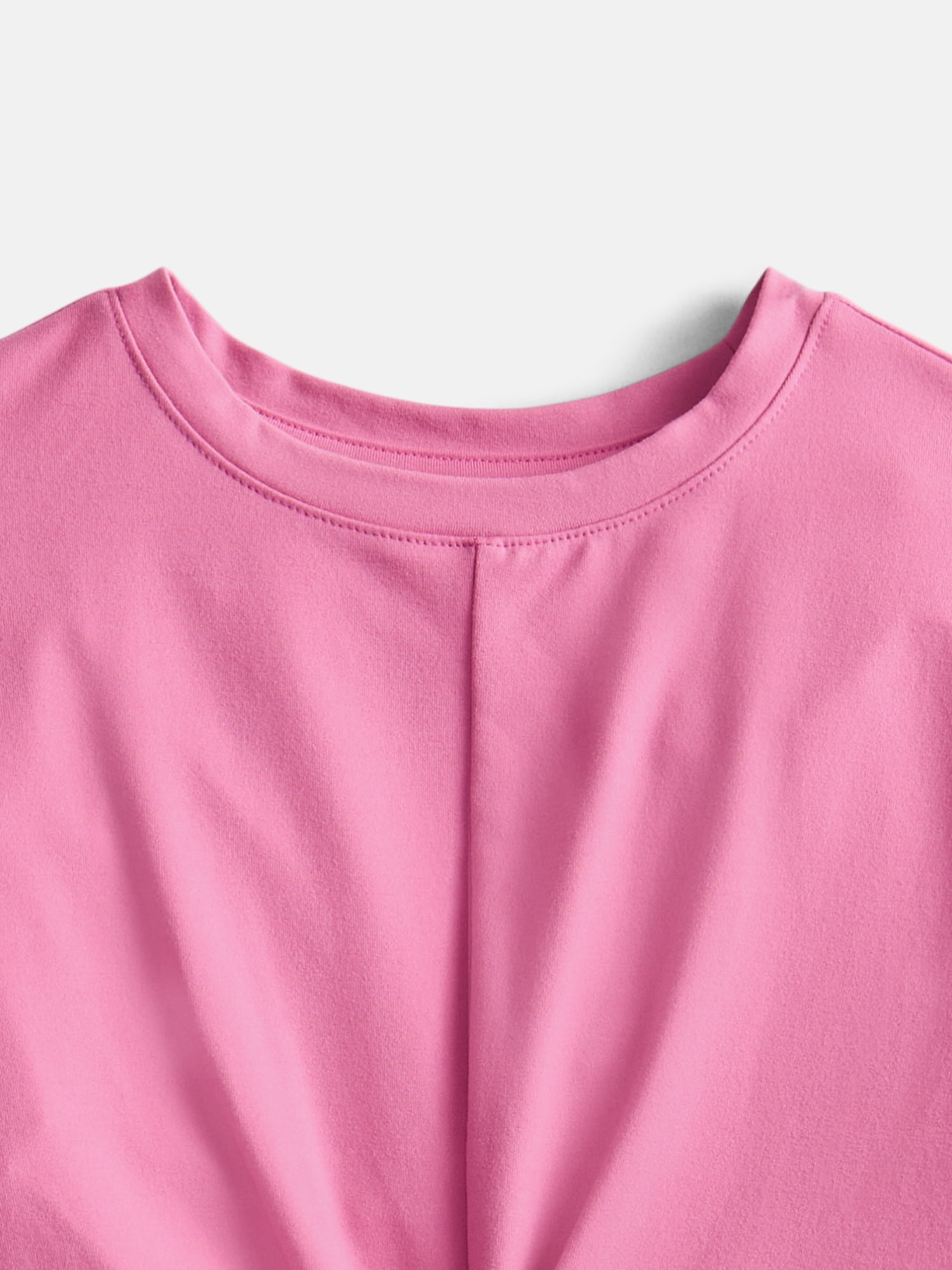 Athletic Works Girls Twist Front Active Tee with Short Sleeves, Sizes 4-18 & Plus