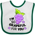 thumbnail image 3 of Inktastic Im So Grapeful for You with Cute Grapes Boys or Girls Baby Bib, 3 of 4
