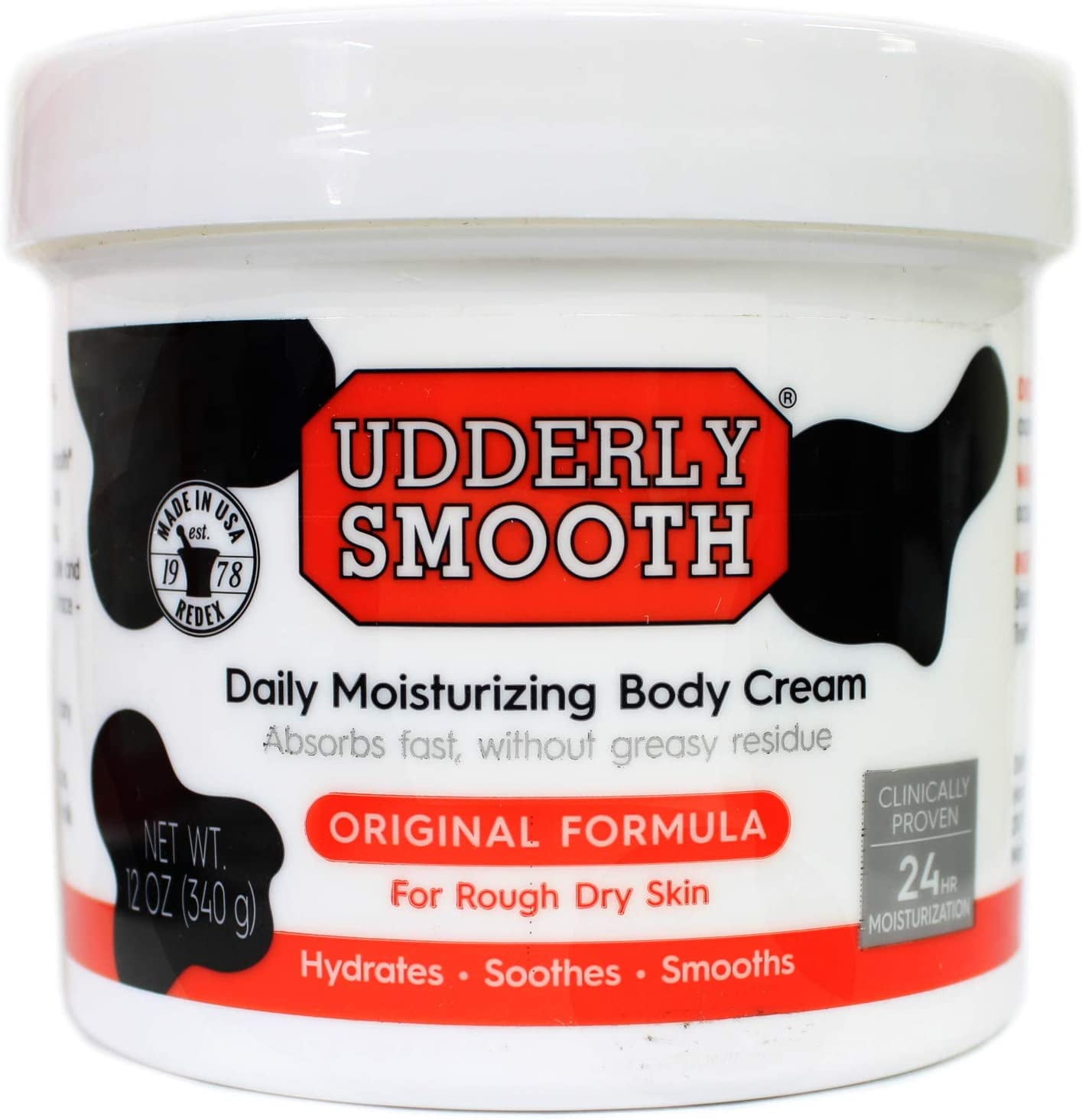 Udderly Smooth Original Formula Daily Moisturizing Body Cream Jar, 12