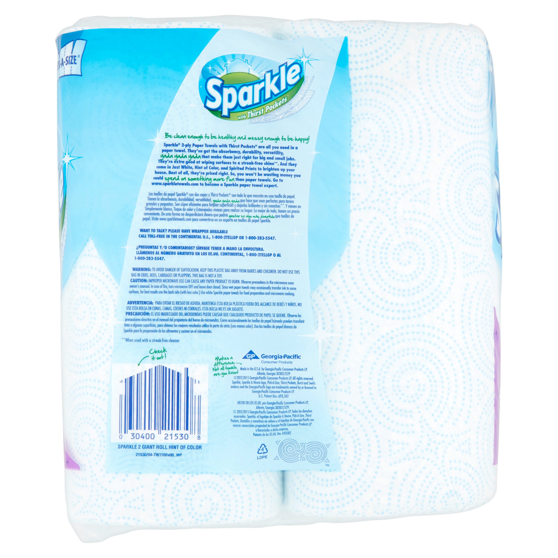 Sparkle Paper Towels with Thirst Pockets Rolls, 2 count - image 4 of 5