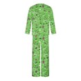 thumbnail image 6 of Jinhomg Womens Pajama Sets Floral Print Long Sleeve Crew Neck Tops and Pants Set Soft Sleepwear Pjs 2 Piece Loungewear Summer Saving Green XXL, 6 of 7