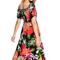 thumbnail image 5 of Free Market by Flying Tomato Women's Juniors Floral Off Shoulder Smocked Dress (Black, Small), 5 of 5