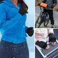 thumbnail image 5 of ievspot 1 Pair Winter Convertible Flip Top Gloves Fluffy Fleece Fingerless Gloves Half Finger Mittens Cover for Women Men, 5 of 8