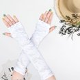 thumbnail image 4 of Mosey 1 Pair Thumbhole Design Long Halloween Fingerless Gloves Casual Ripped Holes Decor Adult Cosplay Gloves Punk Style Arm Sleeves, 4 of 7