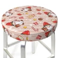 thumbnail image 3 of Lsque Christmas Gnomes Santa Claus Pattern Round Bar chair cushion covers Velvet Fabric Premium Comfort Protects from Scratches and Stains for 14-17 Inch Chair-14 inch, 3 of 7