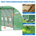 thumbnail image 2 of Dextrus 44x10x7ft Conservatory Ultra Spacious Robust 4 Entryways Open-air Horticultural Structures 24 Vents Walk-in Tunnel Plant Nursery Enhanced Zinc-Coated Steel Structure for Backyard, Green, 2 of 5