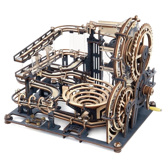ROBOTIME 3D Wooden Puzzles for Adults Marble Run Model Building Kit,Marble Night City Craft Kits to Build, Gifts for Adults Kids