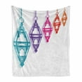 thumbnail image 1 of Lantern Soft Flannel Fleece Throw Blanket, Celebration with Hanging Fanoos Festivities Theme Print, Cozy Plush for Indoor and Outdoor Use, 60" x 80", Multicolor, by Ambesonne, 1 of 6