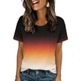 thumbnail image 6 of WAENQINLA Unisex Fashion Gradient Color Summer T-Shirt Round Neck Short Sleeve Shirts Comfortable Casual Top for Men Women Orange Quick-Dry Clothes L, 6 of 10