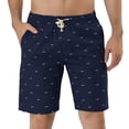 thumbnail image 2 of Pantalones cortos de plaestampados con bolsillos de cintuelástide baño de pahombre azul marino 30, 2 of 6