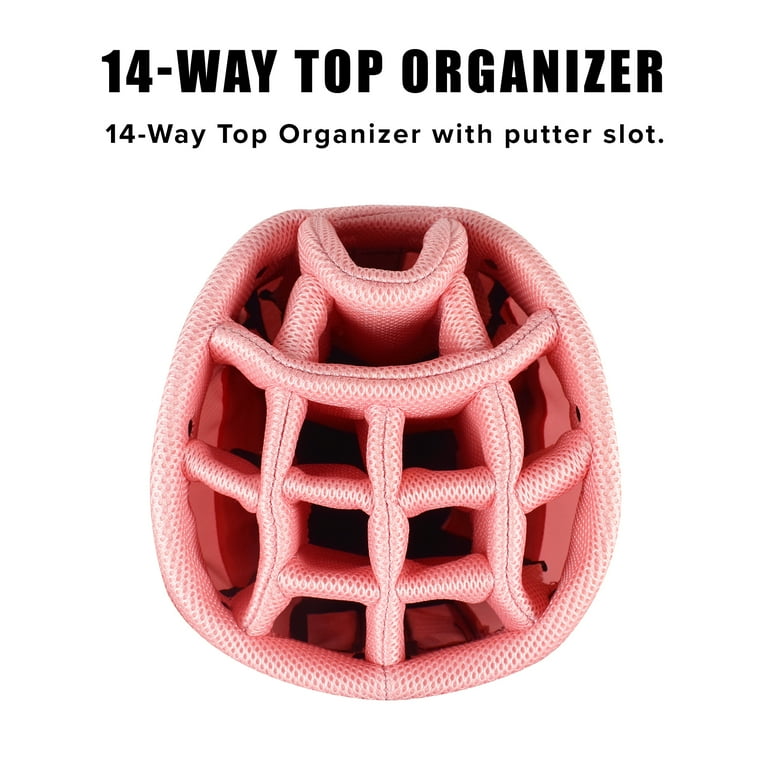 Hot-Z Golf 2.5 Ladies Deluxe Lace Cart Bag, 14 Way Divider, Pink