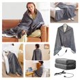 thumbnail image 1 of Qocolhg USB Heated Shawl Blanket Heated Throw Blanket Wearable Shawl Wearable Heated Throw Blanket Comfy Poncho Throw Electric Warm Up Heating Shawl for Car Office Home Travel (Gray), 1 of 7
