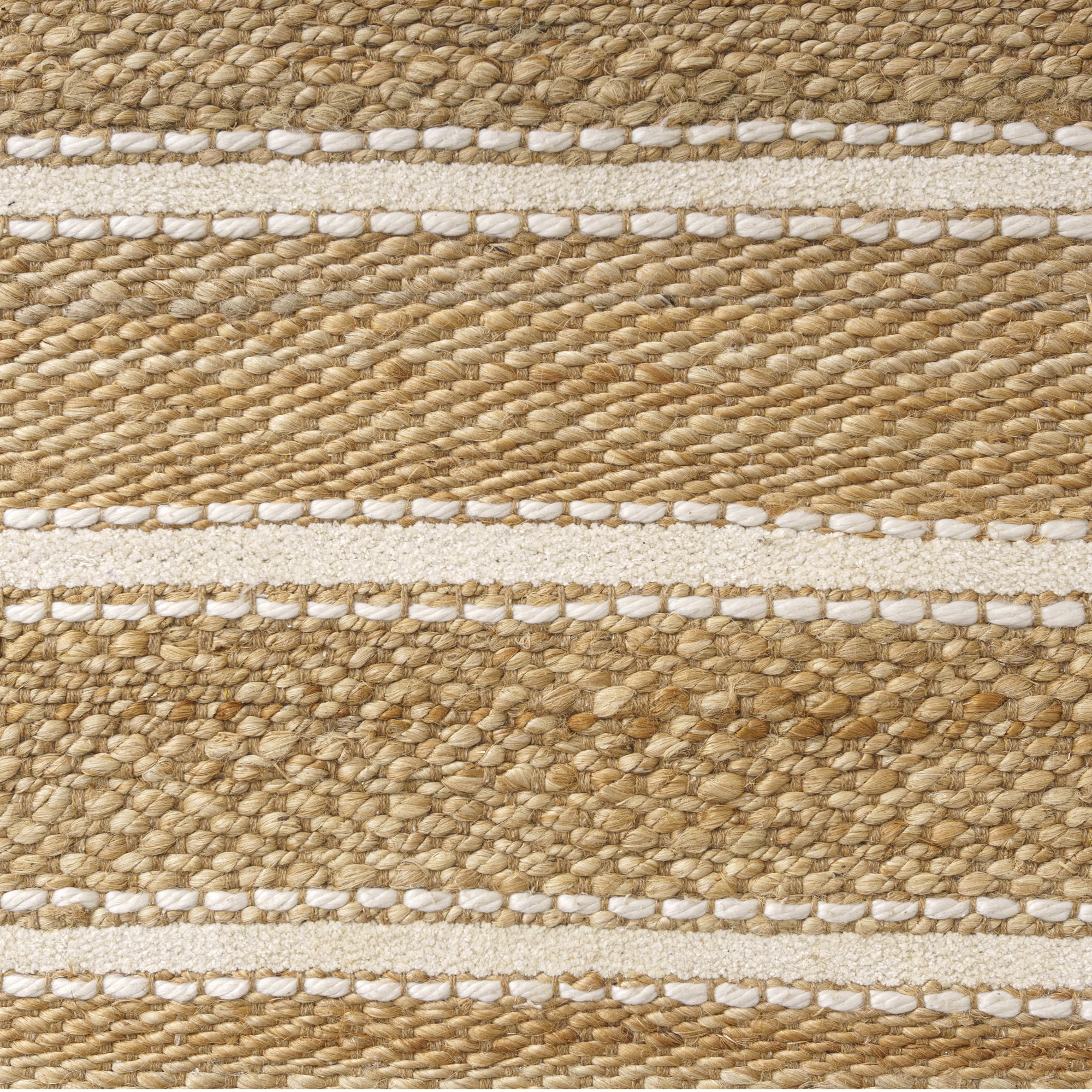 Ox Bay Ollie Striped Nautical Jute Hand-Woven Indoor Area Rug, Ivory/Natural, 5' x 7'9"