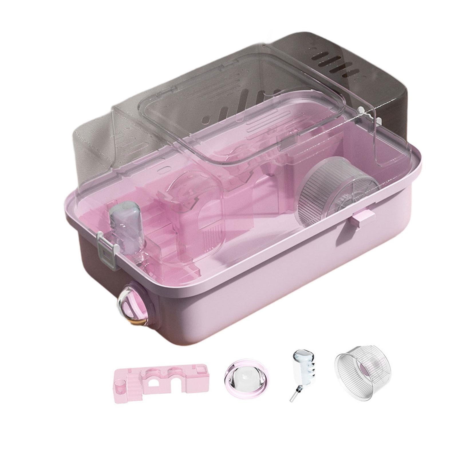 balikha Hamster Cage 2 Layers of Multi -purpose with Apparent Surface Living Space of Small Animal Cages for Small Animals Mice Rat pink