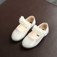 thumbnail image 5 of FSYBOA Girls Dress Shoes Size 11(Little Kids), Hook and Loop Strap Non Slip Soft Soled Solid Color Kids Flat Shoes White, 5 of 6