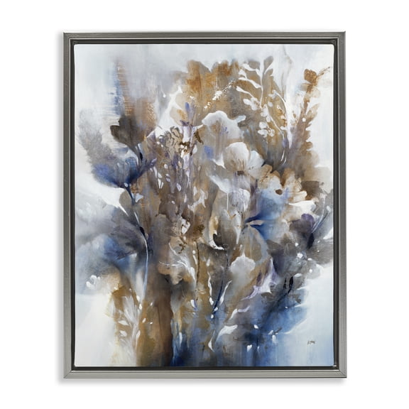 Stupell Industries Modern Modern Bouquet Composition Gray Floating Frame Canvas Art, 25 x 31, by K. Nari