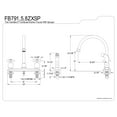 thumbnail image 3 of Kingston FB791ZXSP Millennium Two-Handle 4-Hole 8" Centerset Kitchen Faucet with Side Sprayer in Polished Chrome, 3 of 5