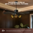 thumbnail image 5 of 4 Pack Fan Light Cover, AEELLEEA Pendant Lamp Shades, Ceiling Fan Light Shade with 2.28" Fitter, 5.12" High 6" Diameter,Metal Daisy Etched Light Covers r,Black Gold, 5 of 8