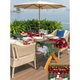 thumbnail image 4 of Outdoor Tablecloth with Umbrella Hole and Zipper, Red Plaid Christmas Rectangle Table Cloth 54x80 Inch Waterproof Tablecloth, Xmas Tree Ball Snowflake Winter Gifts Picnic Table Cover for Patio, 4 of 7