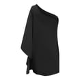 thumbnail image 2 of Women Casual Inclined Shoulder Cape Mini Dress Soild Loose Party Dress Dresses for Women Swing Petite Maxi Dress T Shirt Dress for Women Knee Length Long for Women Casual Summer plus Size Maxi Dresses, 2 of 8