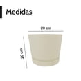 thumbnail image 2 of Maceta 20cm Moderna Minimalista Interior Exterior con Plato beige Elly Decor MCA01WH-20CMCPLT, 2 of 7
