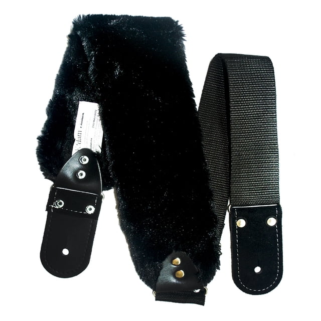 Correa para guitarra Strap o Tahali para guitarra acústica, bajo eléctrico, guitarra eléctrica Kidam Peluche hombrera negra