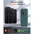 thumbnail image 2 of KOMI Designed for iPhone 16 Pro Max Case,Shockproof Liquid Silicone Protective Phone Case with Soft Anti-Scratch Microfiber Lining Ultra Slim Drop Protection Phone Cover 6.9 inch Forest Green, 2 of 5