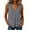 Gray, variant on Women Linen Pleated V Neck Sleeveless Casual Basic Vacation Beach Loose Tank Tops Blouse, Blue M