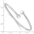 thumbnail image 3 of Sterling Silver Bracelet Childrens Girl's Pearl 5.5 mm 6 in Pink & White FWC Flexible Children's Bangle, 3 of 4