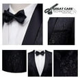 thumbnail image 3 of Mens Floral Jacquard Dress Suit Jacket 1 Button Print Tux Blazer Sport Coat-Black, 3 of 5