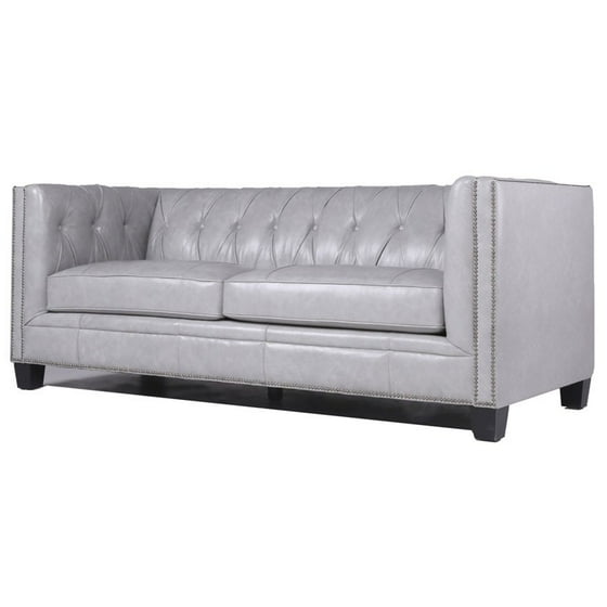 Darby Home Co Katy Leather Chesterfield Sofa