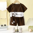 thumbnail image 2 of Kogui Boys T-Shirt And Shorts Sets Boys' 2-Piece Outfit T-Shirt and Shorts Set Casual Summer Clothes for Kids 7T 8T (Brown,7-8 Years), 2 of 4