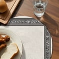 thumbnail image 3 of Black Cream Greek Key Round Placemats Set of 6 for Dinning Tables,Heat-proof Braided Table Mats 13 Inch,Geometric Greece Ancient Rustic Washable Place Mat for Kitchen Restaurant Party Table Decor, 3 of 9